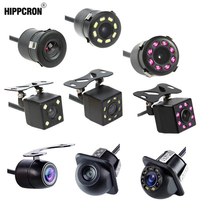 Hippcron Car Rear View Camera 4 LED Night Vision Reversing Auto Parking Monitor CCD Waterproof 170 Degree HD Video