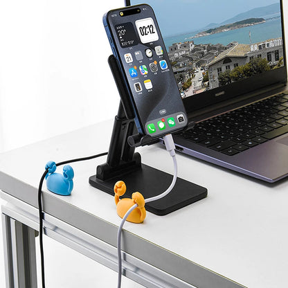 Cute Crab Cable Organizer Clip Data Cable Stand Mobile Phone Charging Cable Organizers Fixer Desk Self-Adhesive Wire Tidy Holder